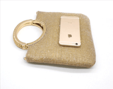 AliExpress evening bag Glittering Gold Rhinestone Evening Bag with Handle