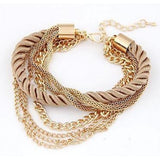 AliExpress Fashion Bracelets Beige Rope with Chains and Heart Bangle Fashion Fun Cute Bracelets,