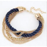 AliExpress Fashion Bracelets Blue Rope with Chains and Heart Bangle Fashion Fun Cute Bracelets,