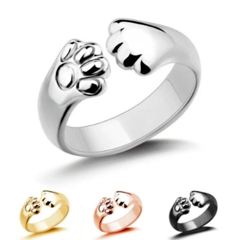 AliExpress Fashion Ring Silver Paw Hugs Ring - Ladies Simple Fashion Jewelry Rings