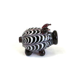 AliExpress Figurines 12 Black Swirls Murano Glass Handblown Piggy Assortment