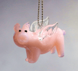 AliExpress Figurines 2 Flying Turned Murano Glass Handblown Piggy Assortment