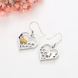 AliExpress Fine Fashion Jewelry-Earrings Honey Bee Heart Comb Earrings 925 Sterling SIlver for Bee Lovers