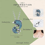 AliExpress Fine Fashion Jewelry-Necklace Dolphin Necklaces (4 Styles) in 925 Silver with Blue Cubic Zirconia