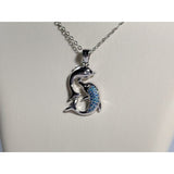 AliExpress Fine Fashion Jewelry-Necklace Dolphin Necklaces (4 Styles) in 925 Silver with Blue Cubic Zirconia