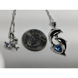 AliExpress Fine Fashion Jewelry-Necklace Dolphin Necklaces (4 Styles) in 925 Silver with Blue Cubic Zirconia