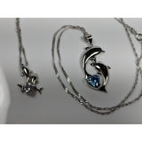 AliExpress Fine Fashion Jewelry-Necklace Dolphin Necklaces (4 Styles) in 925 Silver with Blue Cubic Zirconia