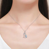 AliExpress Fine Fashion Jewelry-Necklace Dolphin Necklaces (4 Styles) in 925 Silver with Blue Cubic Zirconia