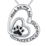 AliExpress Fine Fashion Jewelry-Necklace Double Heart Sterling Silver Paw & Heart-Pet Necklaces, Rings for Remembrance of Beloved Pets