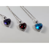 AliExpress Fine Fashion Jewelry-Necklace Heart Pendant in 925 Silver, Simulated Ruby, Topaz or Amethyst Crystal with CZ