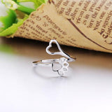 AliExpress Fine Fashion Jewelry-Necklace Simple Paw/Heart Ring Sterling Silver Paw & Heart-Pet Necklaces, Rings for Remembrance of Beloved Pets