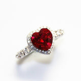 AliExpress Fine Fashion Jewelry-Ring 6 Deep Red Created Ruby and CZ Heart Ring in 925 Sterling Silver, So Romantic!