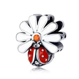 AliExpress Fine Fashion Jewelry Ring Charm Ladybug on a Daisy Sterling Silver Ring, Earrings, Charm