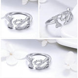 AliExpress Fine Fashion Jewelry-Ring Dog Chasing a Bone Sterling Silver Ring with Sparkling CZ, For the Dog Lovers!