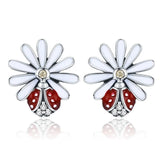 AliExpress Fine Fashion Jewelry Ring Earrings Ladybug on a Daisy Sterling Silver Ring, Earrings, Charm