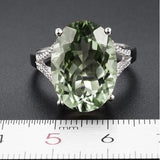 AliExpress Fine Fashion Jewelry-Ring HUGE 13ct Green Amethyst and CZ Ring in Sterling Silver, Stunning!