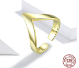 AliExpress Fine Fashion Jewelry-Ring V Chevron Ring Bold and Beautiful Yellow Gold or Platinum Plated Sterling Silver