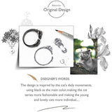 AliExpress Jewelry SET-Fine Fashion 925 Silver Black Cat Jewelry Sterling SIlver