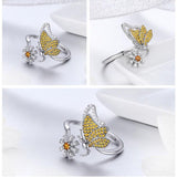 AliExpress Jewelry SET-Fine Fashion 925 Silver Butterfly Jewelry in Platinum Plated Sterling Silver, Yellow