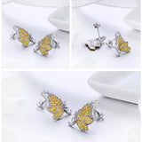 AliExpress Jewelry SET-Fine Fashion 925 Silver Butterfly Jewelry in Platinum Plated Sterling Silver, Yellow