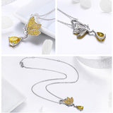 AliExpress Jewelry SET-Fine Fashion 925 Silver Butterfly Jewelry in Platinum Plated Sterling Silver, Yellow