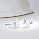 AliExpress Jewelry SET-Fine Fashion 925 Silver Deer Pearl Necklace and Earrings in 925 Sterling Silver