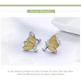 AliExpress Jewelry SET-Fine Fashion 925 Silver Earrings Butterfly Jewelry in Platinum Plated Sterling Silver, Yellow