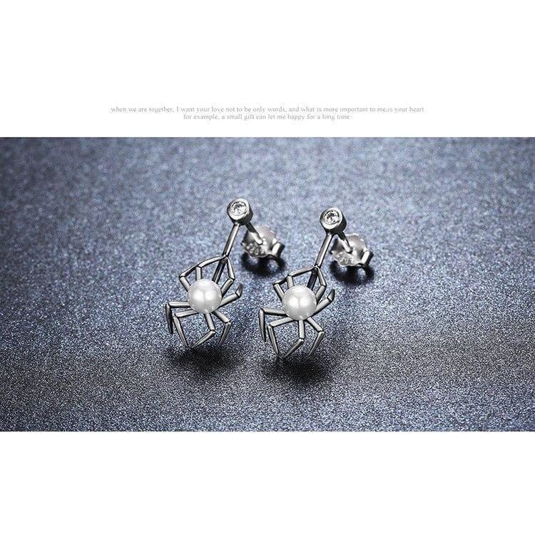 AliExpress Jewelry SET-Fine Fashion 925 Silver Earrings Spider and Pearl Earrings and Ring in Sterling Silver,  Adorable!