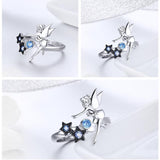 AliExpress Jewelry SET-Fine Fashion 925 Silver Fairy with Moon & Stars Jewelry in Sterling Silver, Ring and Necklace