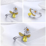 AliExpress Jewelry SET-Fine Fashion 925 Silver Honey Bee Jewelry SET, Ring, Earrings and Necklace BEE-autiful!  Elegant!