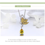 AliExpress Jewelry SET-Fine Fashion 925 Silver Necklace Butterfly Jewelry in Platinum Plated Sterling Silver, Yellow