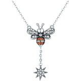 AliExpress Jewelry SET-Fine Fashion 925 Silver Necklace Honey Bee With a Star Jewelry SET : Ring, Necklace, Earrings