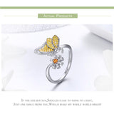 AliExpress Jewelry SET-Fine Fashion 925 Silver Ring Butterfly Jewelry in Platinum Plated Sterling Silver, Yellow