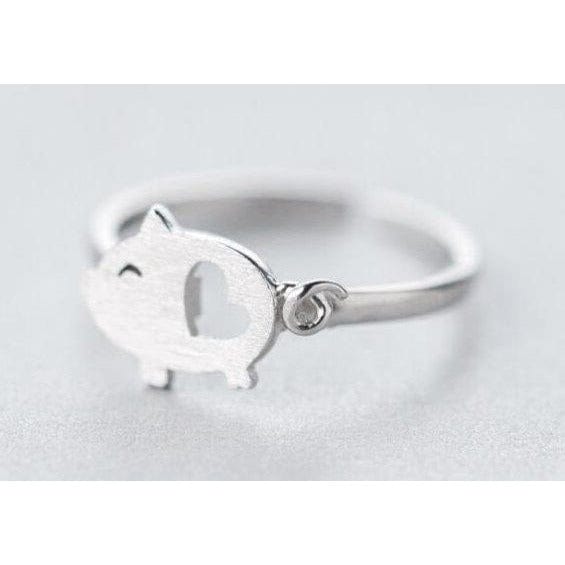 AliExpress Jewelry SET-Fine Fashion 925 Silver Ring Dainty Pigs with Hearts Jewelry