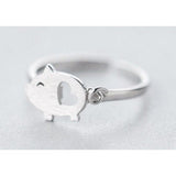 AliExpress Jewelry SET-Fine Fashion 925 Silver Ring Dainty Pigs with Hearts Jewelry