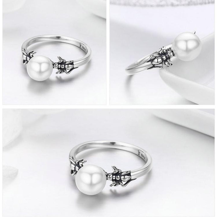 AliExpress Jewelry SET-Fine Fashion 925 Silver SET-6 Spider and Pearl Earrings and Ring in Sterling Silver,  Adorable!