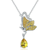 Butterfly Jewelry in Platinum Plated Sterling Silver, Yellow