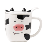 AliExpress Mugs Smiling Cow Ceramic Coffee Mug with Lid and Spoon