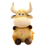 AliExpress Plush Animals MED Plush Horned Brown Cow Toy Stuffed Cow*