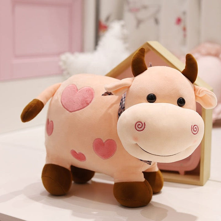 AliExpress Plush Animals Small-Pink Happy Cows with Hearts, Pure Bovine Love! *