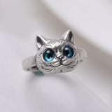 Cute Cat Fashion RIng Blue Eyes