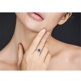 AliExpress rings Simulated Sapphire and Crystal Heart Shaped Ring. Sterling Silver, Classic Gift of Love