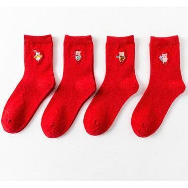 AliExpress Socks Pig Socks CUTE Pig Socks in Bright Red Cotton Blend