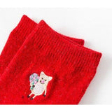 AliExpress Socks Pig Socks CUTE Pig Socks in Bright Red Cotton Blend