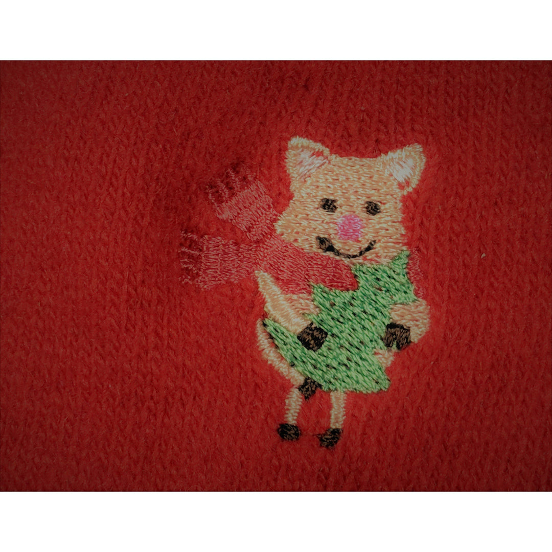 AliExpress Socks Piggy with Christmas Tree Pig Socks CUTE Pig Socks in Bright Red Cotton Blend