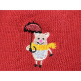 AliExpress Socks Piggy with Umbrella-Red Pig Socks CUTE Pig Socks in Bright Red Cotton Blend