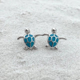Turtle Stud Earrings Sterling Silver