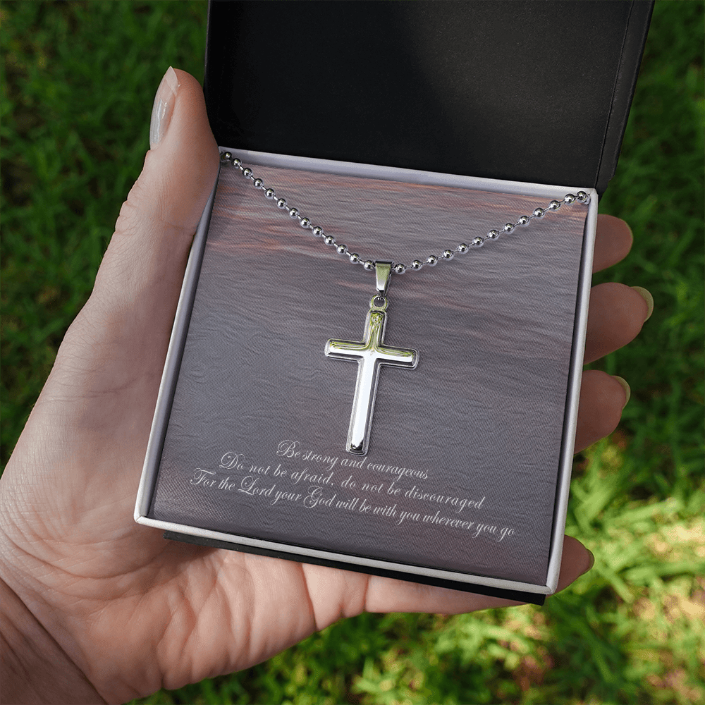 Encouraging Cross Necklace "Do not be afraid, do not be discouraged"