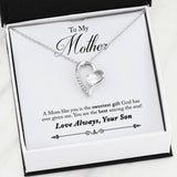 Mother's Day Gift Necklace from Son - 14k White Gold Finish / 18k Yellow Gold Finish - The Pink Pigs, A Compassionate Boutique