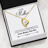 Mother's Day Gift Necklace from Son - 14k White Gold Finish / 18k Yellow Gold Finish - The Pink Pigs, A Compassionate Boutique
